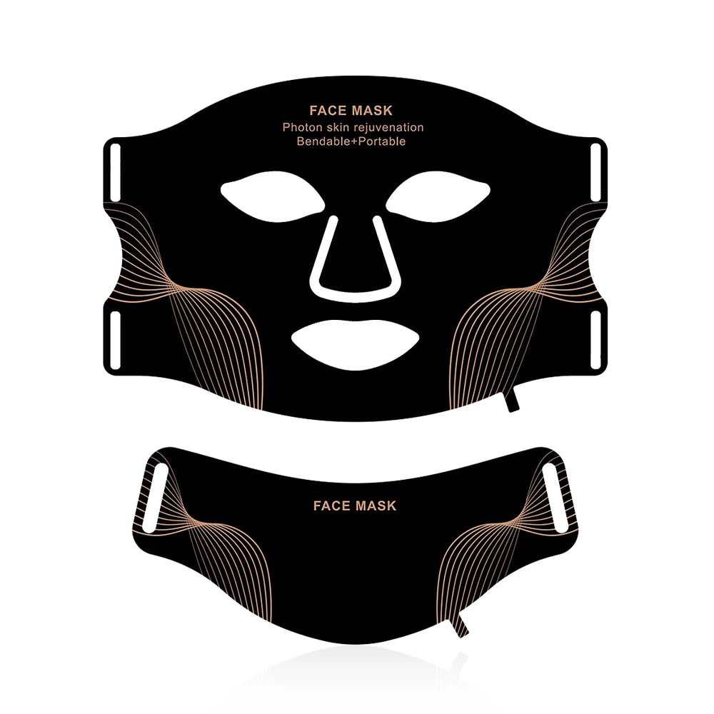 Foreverlily Silicone LED Mask With Neck 7 Color Red Light Infrared Therapy