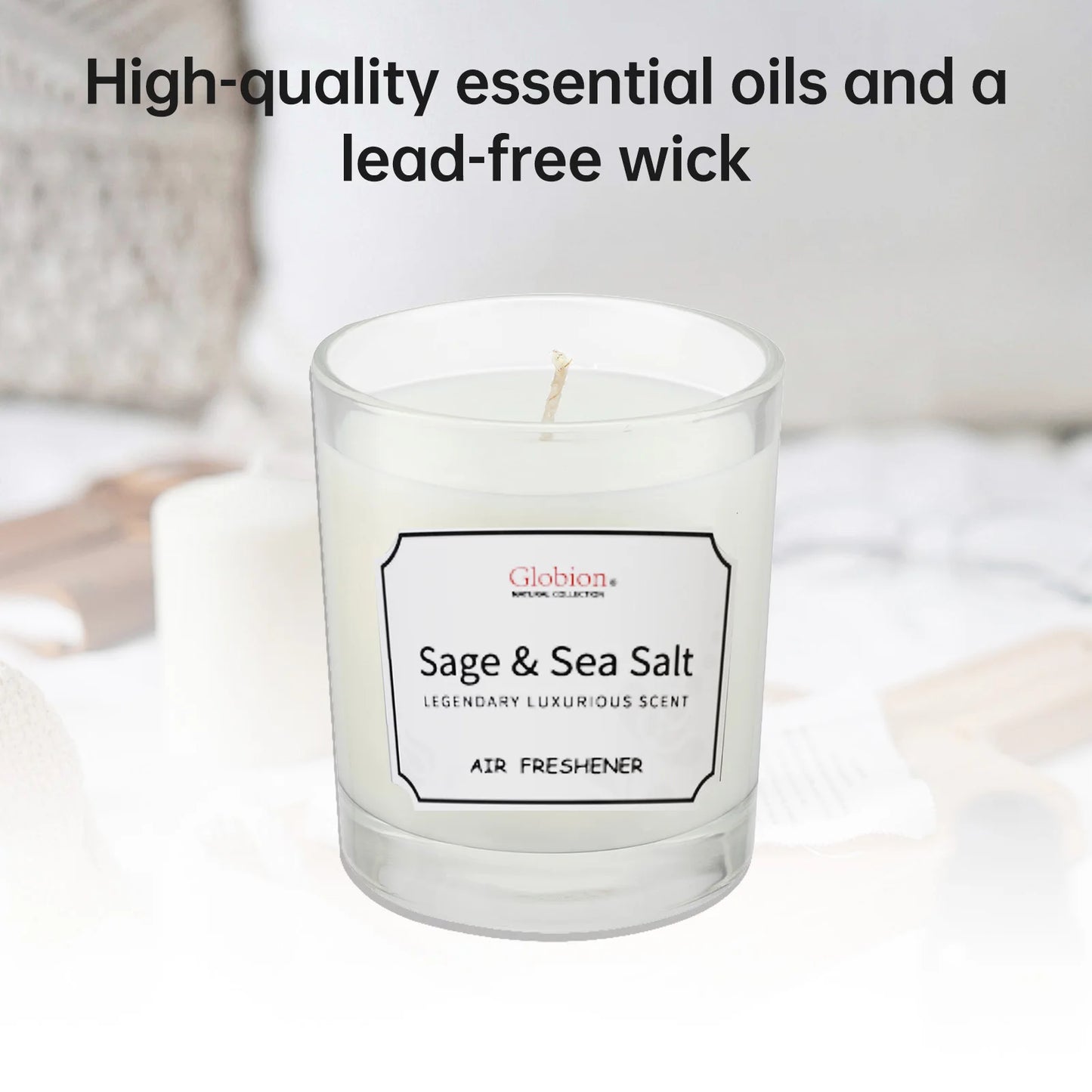 Scented Candle Sage And Sea Salt Aromatherapy Candle