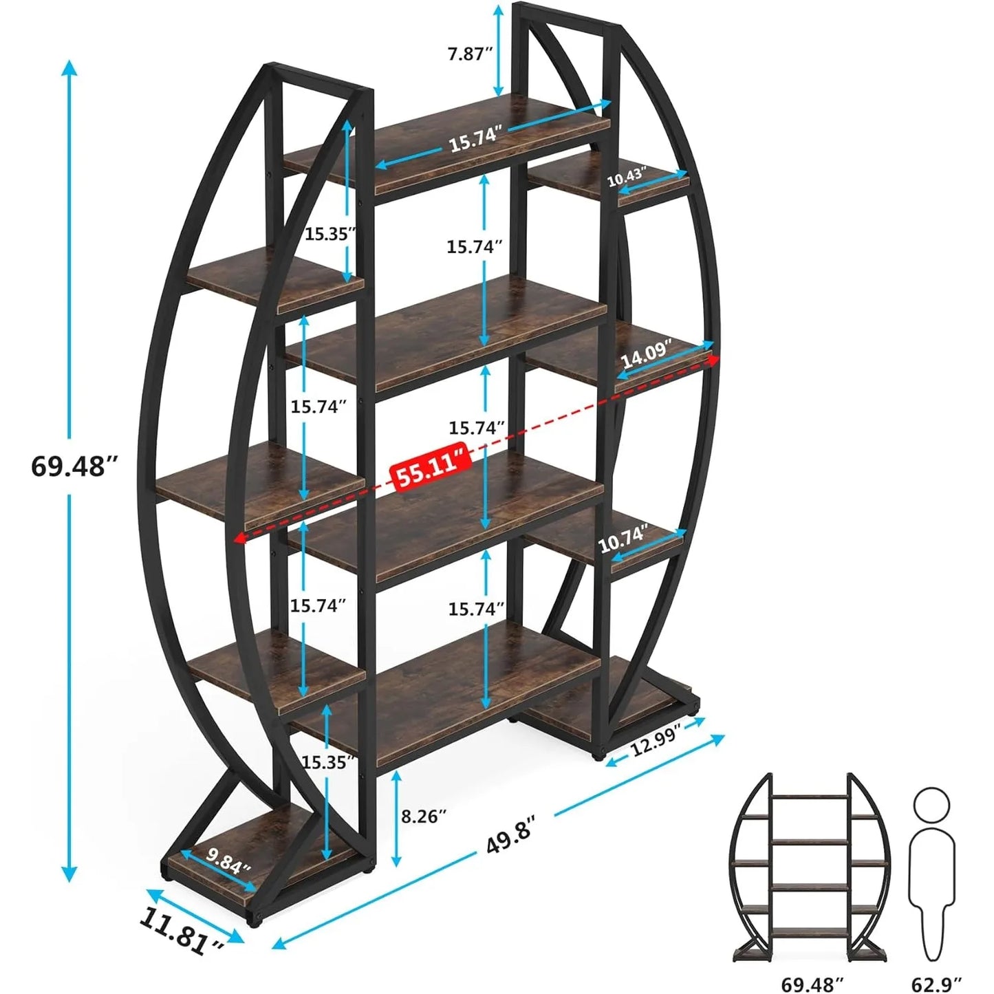 Little Tree Bookshelf Etagere Display Shelves For Living Room