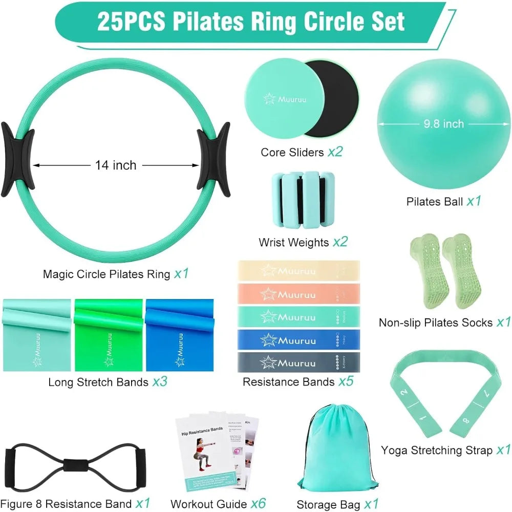 Muuruu Pilates Equipment Kit For Home Workout Ring And Ball