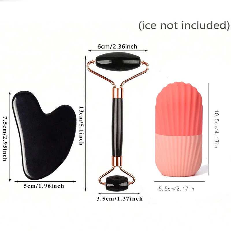 Ice Face Roller Set Facial Gua Sha Massage Tool Kit