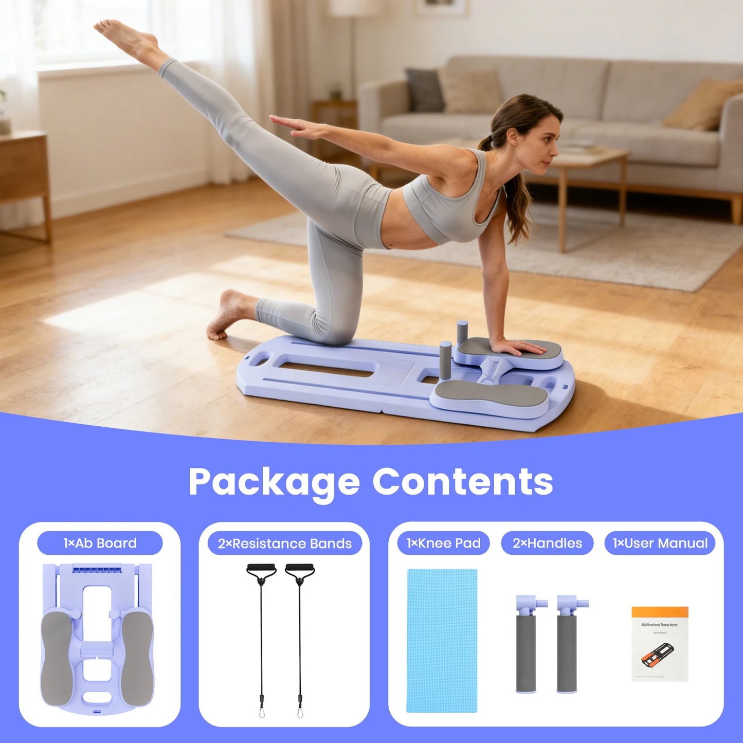 5-In-1 Foldable Pilates Abs Board For Core And Full-Body Fitness