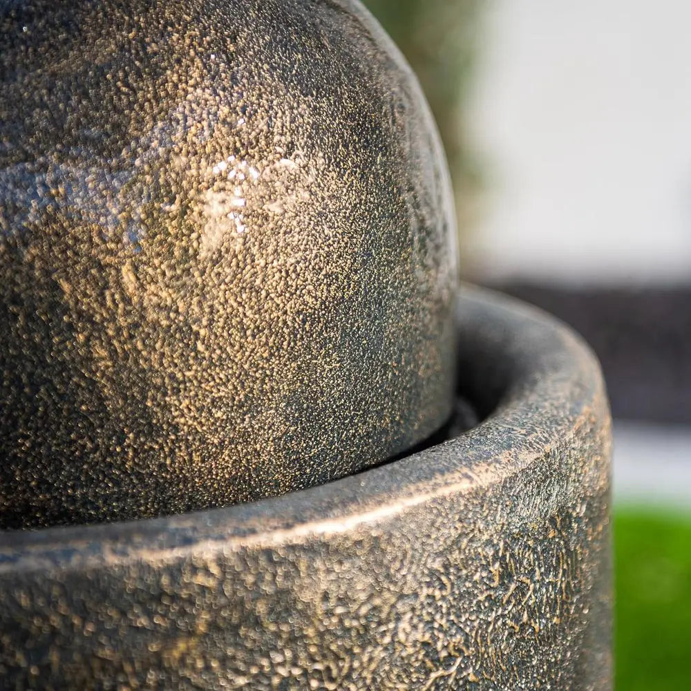LED Lighted Resin Sphere Water Fountain Indoor Outdoor Use