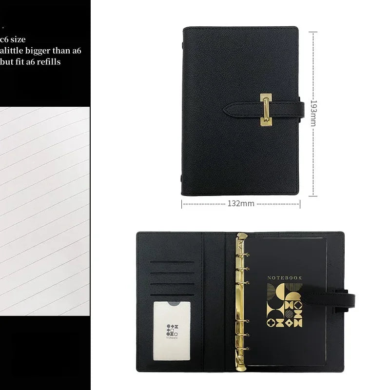 High-Concerned PU Leather Retro Business Diary Notebook Binder