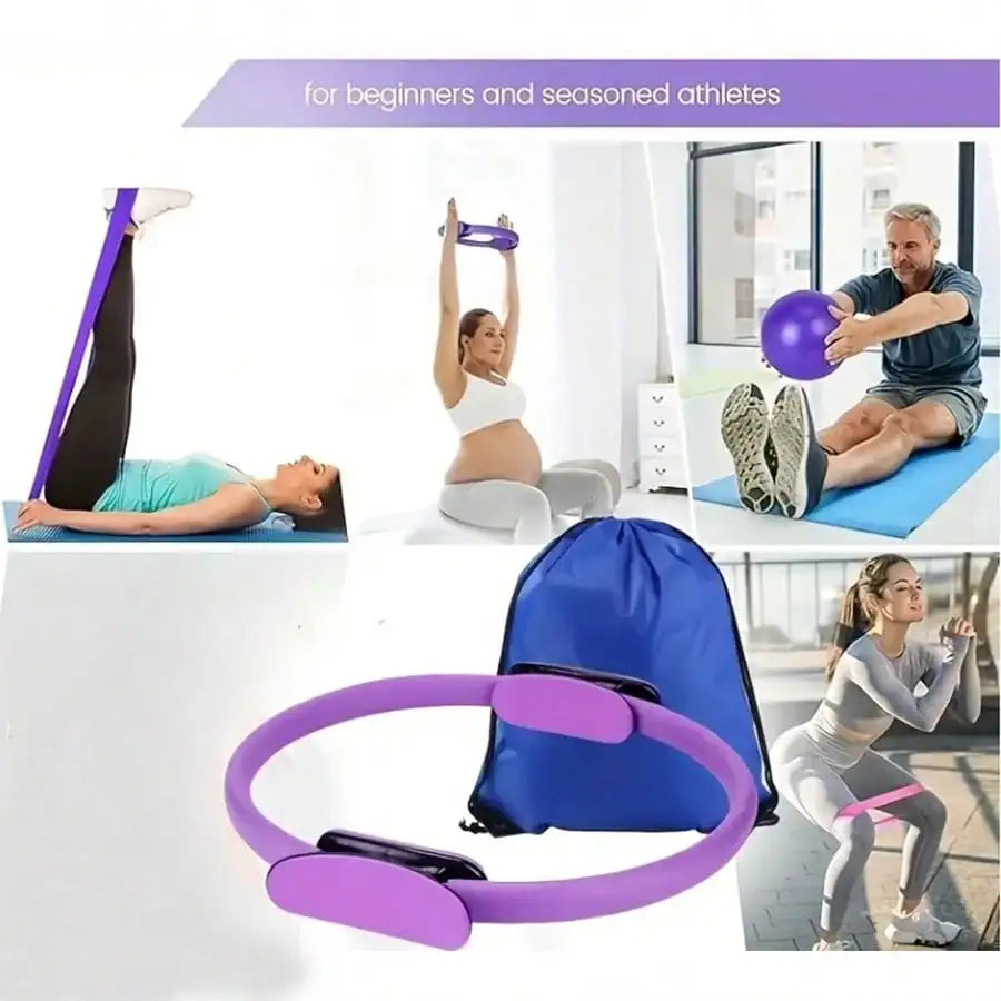 Yoga And Pilates 14 Piece Set With Resistance Bands Ball