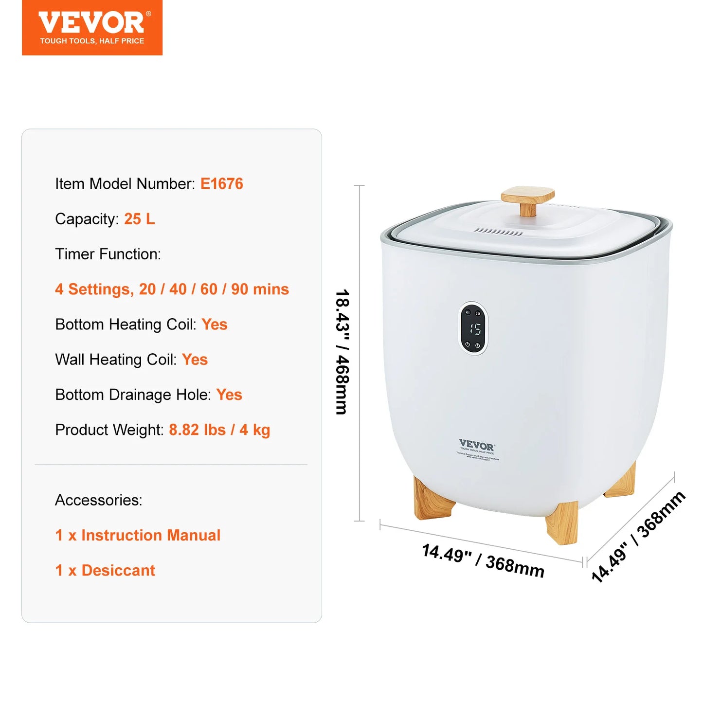 SucceBuy Towel Warmer Bucket With Auto Shut Off LED Screen
