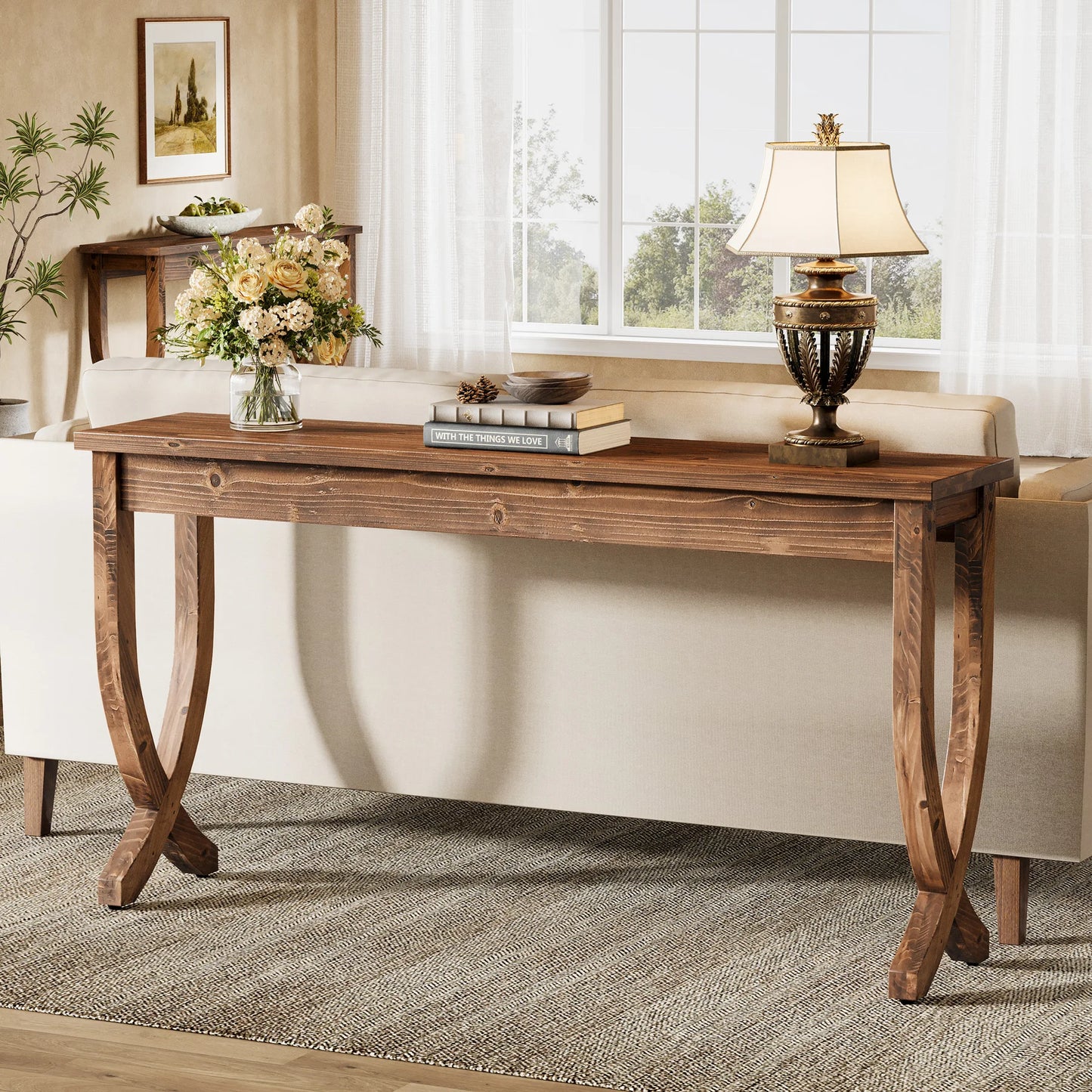 Tribesigns Solid Wood Console Table For Entryway And Living Room