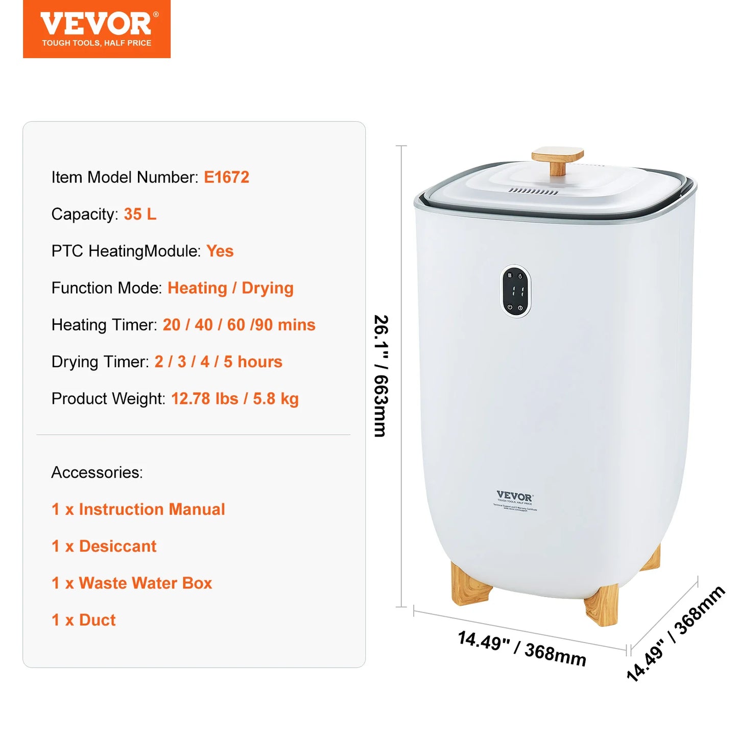SucceBuy Towel Warmer Bucket With Auto Shut Off LED Screen