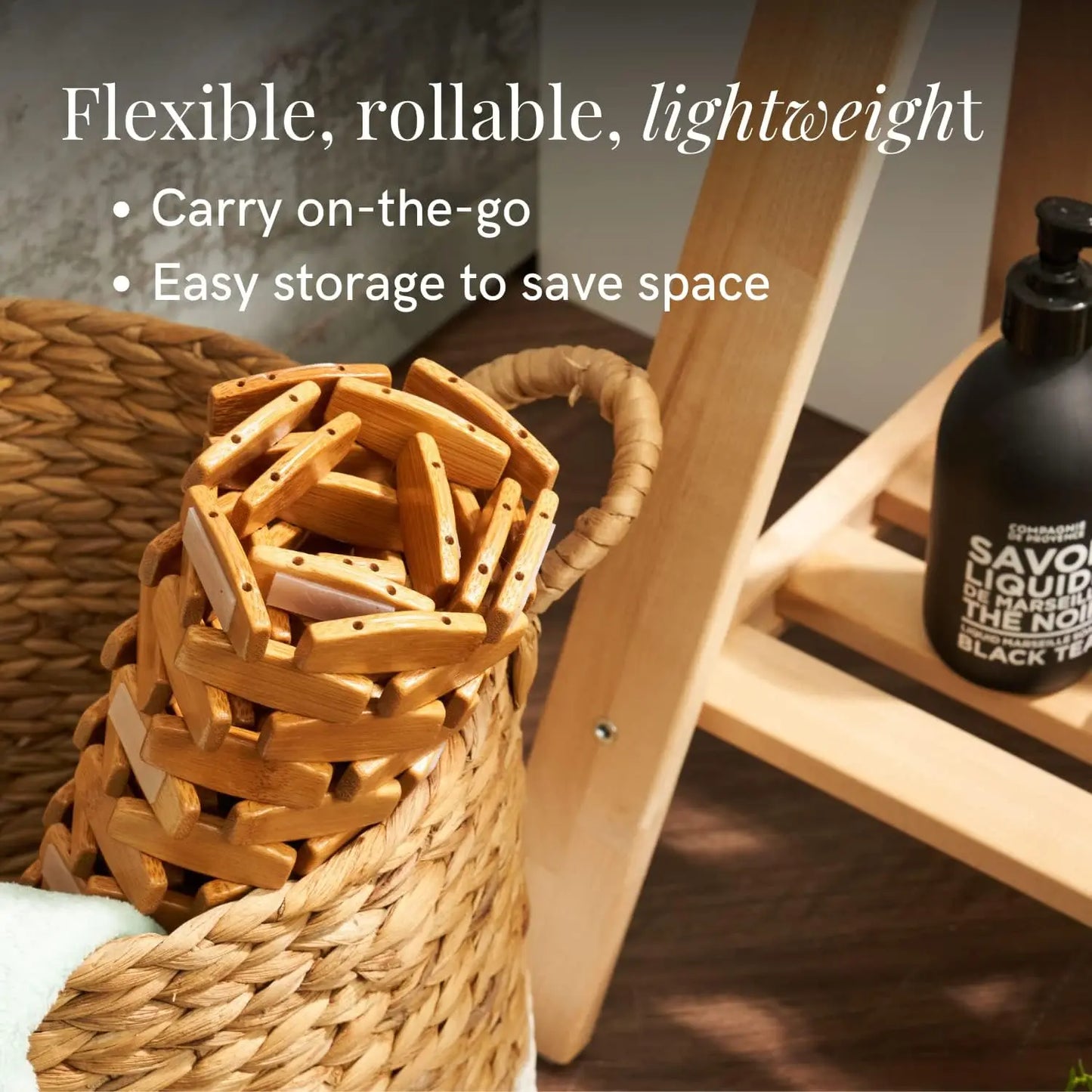 Rollable Bamboo Bathroom Floor Mat Non Slip Spa And Outdoors