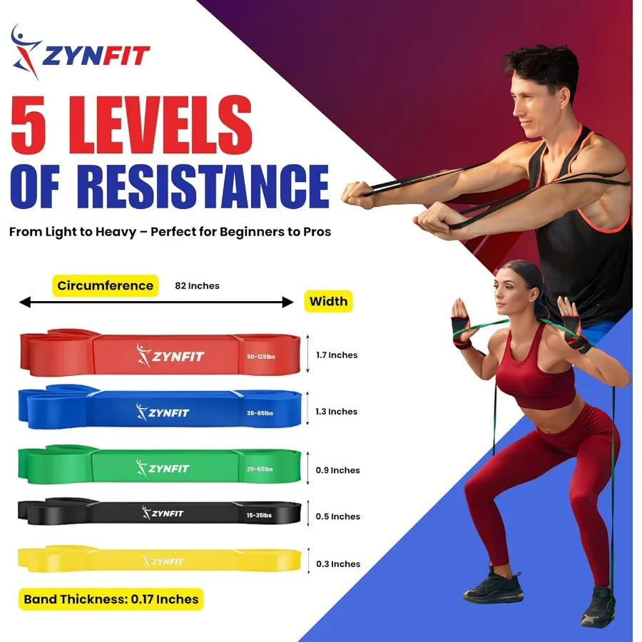 Resistance Band Set of 5 for Home Gym Strength Training