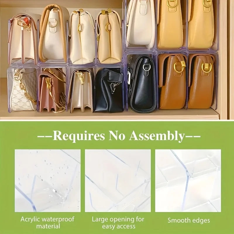 Versatile 4 Section Transparent Acrylic Storage Rack