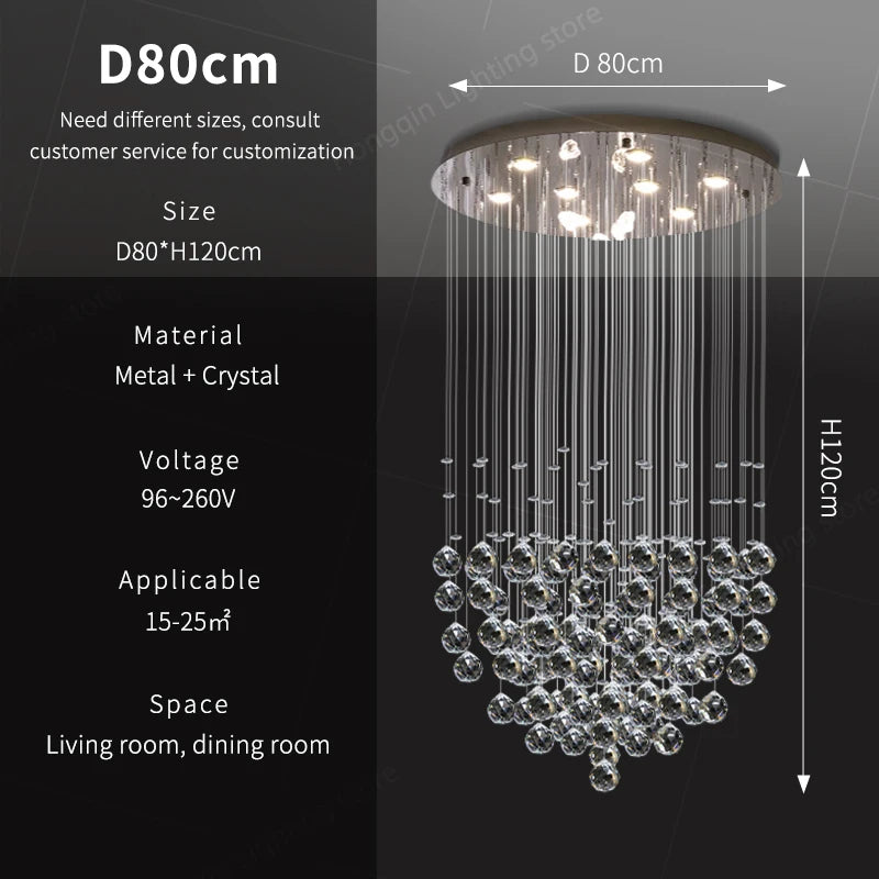 Yingxuan Crystal Pendant Ceiling Lamp For Living Room Kitchen