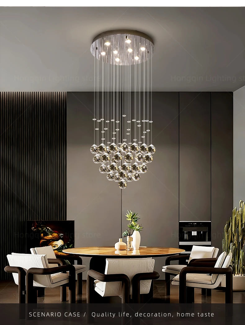 Yingxuan Crystal Pendant Ceiling Lamp For Living Room Kitchen