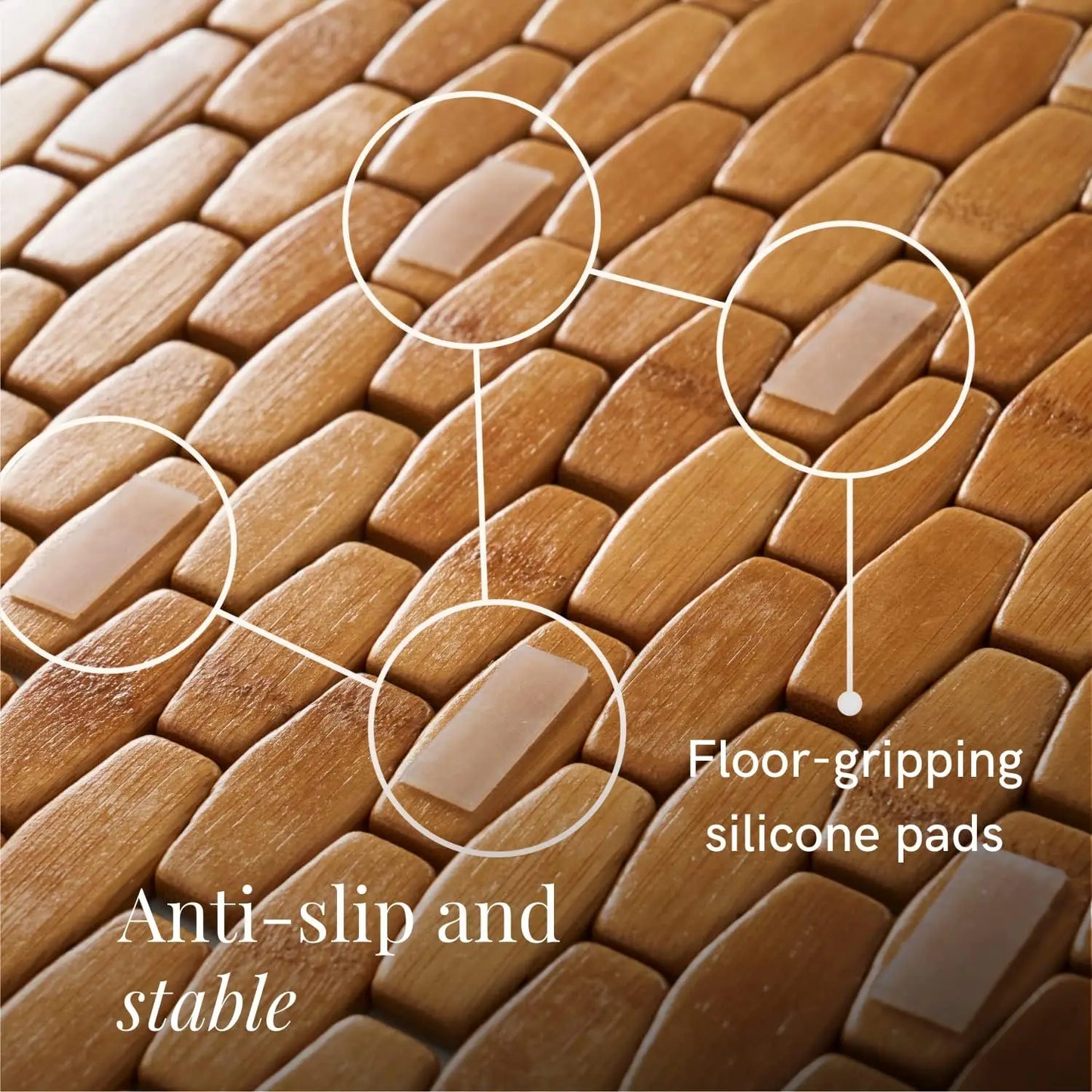 Rollable Bamboo Bathroom Floor Mat Non Slip Spa And Outdoors