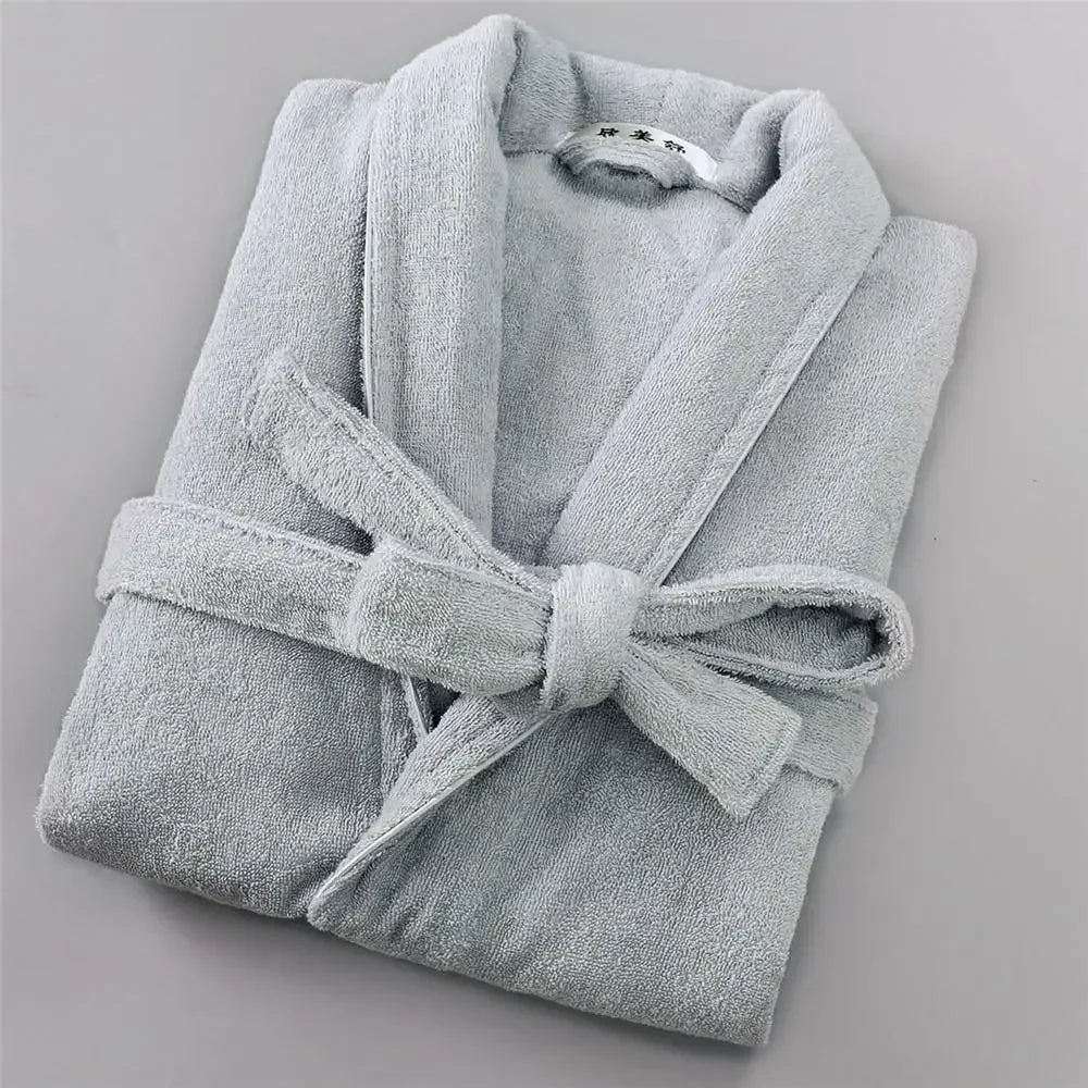 NONECN Women Terry Cotton Bathrobe For Hotel Spa