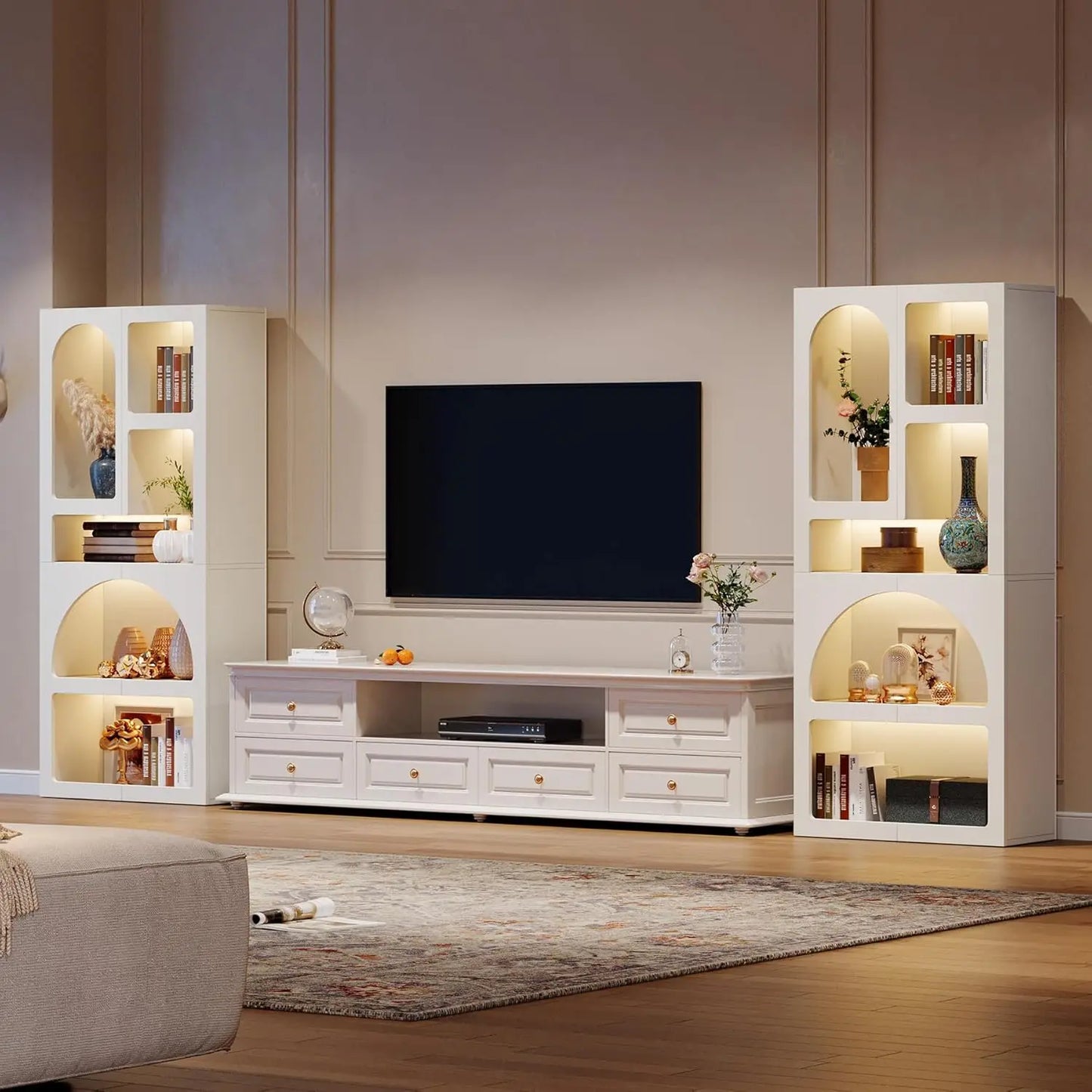 LITTLE TREE Arched Geometric Bookshelf With Irregular Shelves