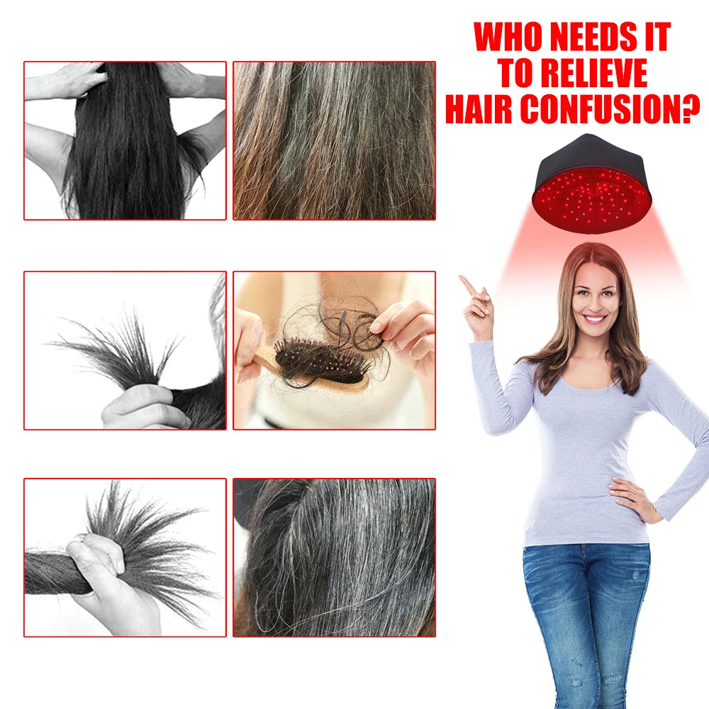 Red Light Regrowth Cap With Infrared LEDs For Scalp Therapy
