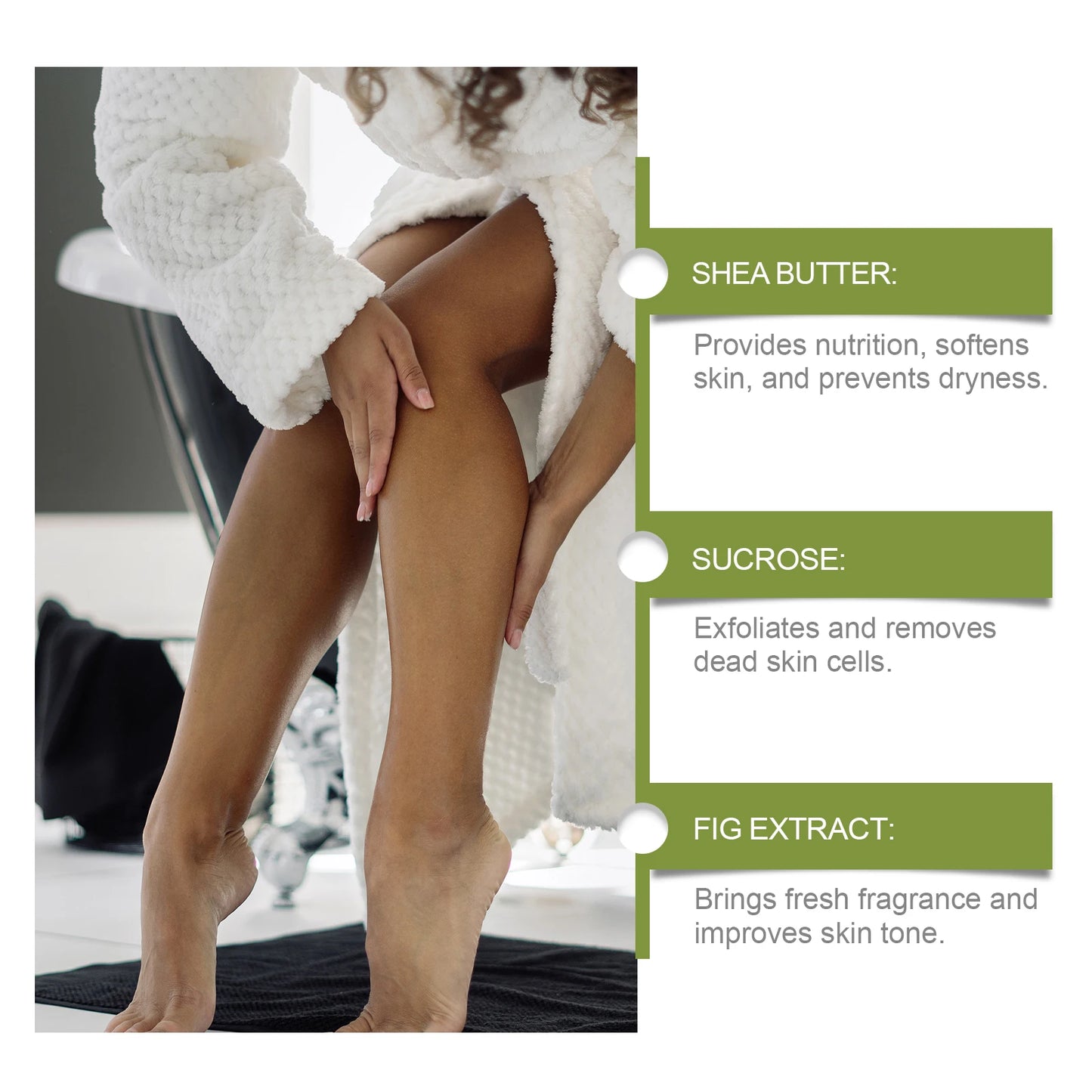 Eelhoe Fig Sugar Body Scrub Hydrating Exfoliating Cleanser