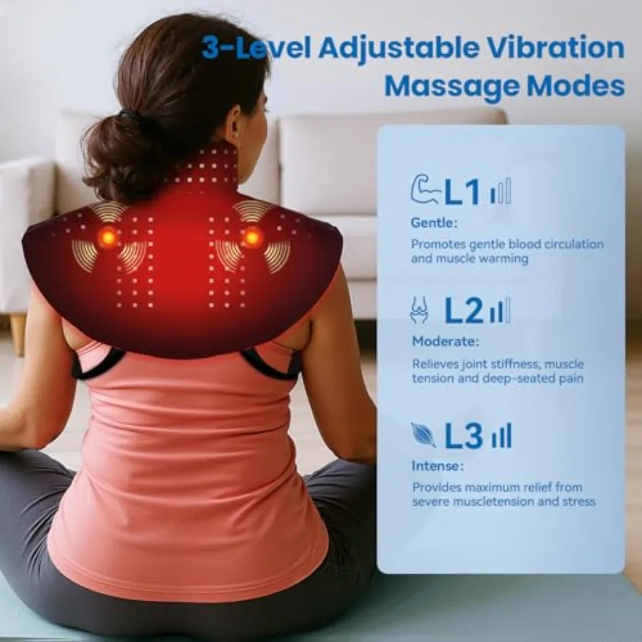 Cordless Red Light Therapy Neck Shoulder Pain Relief Wrap Infrared