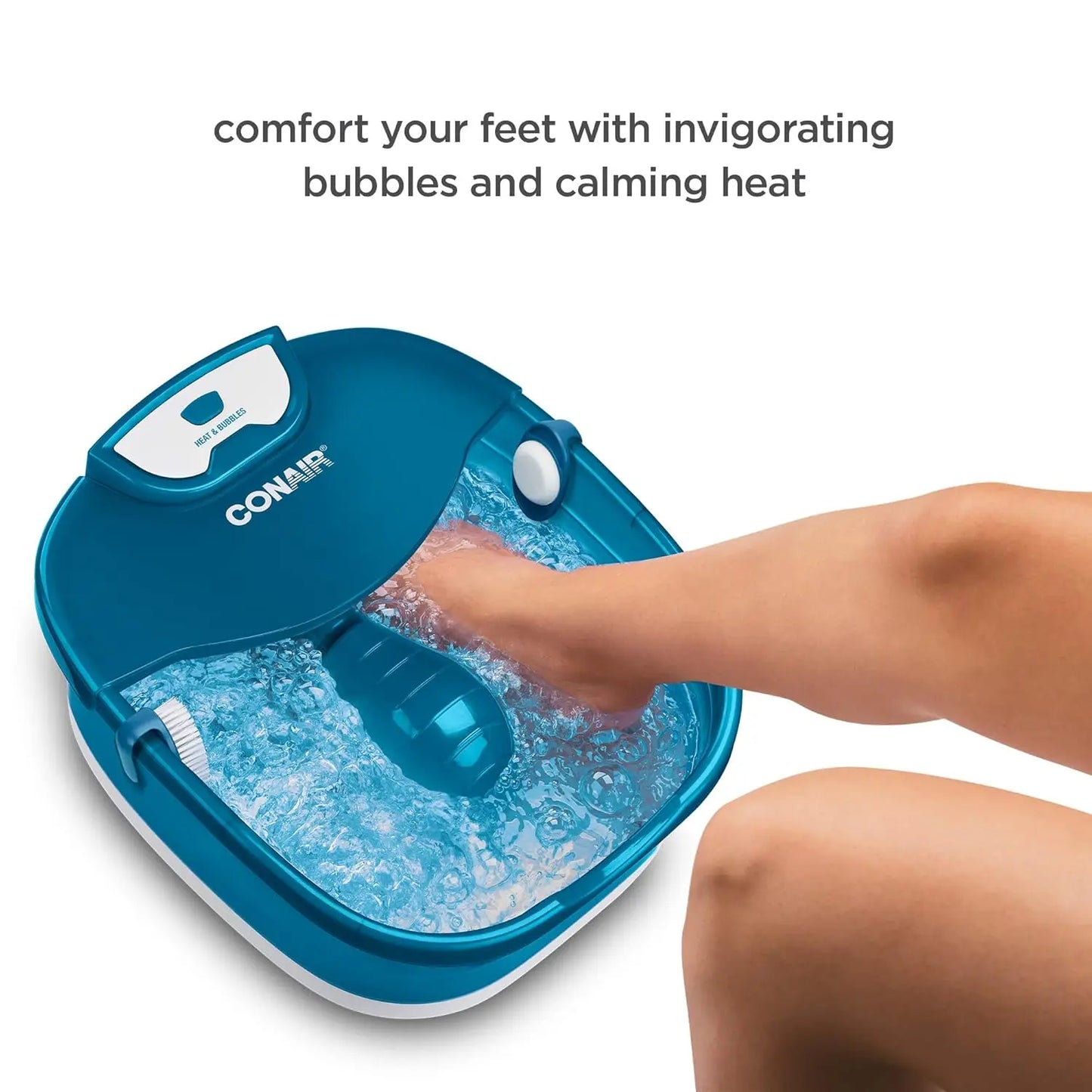Heated Foot Spa With Massage Rollers Bubbles Pumice Stone Brush