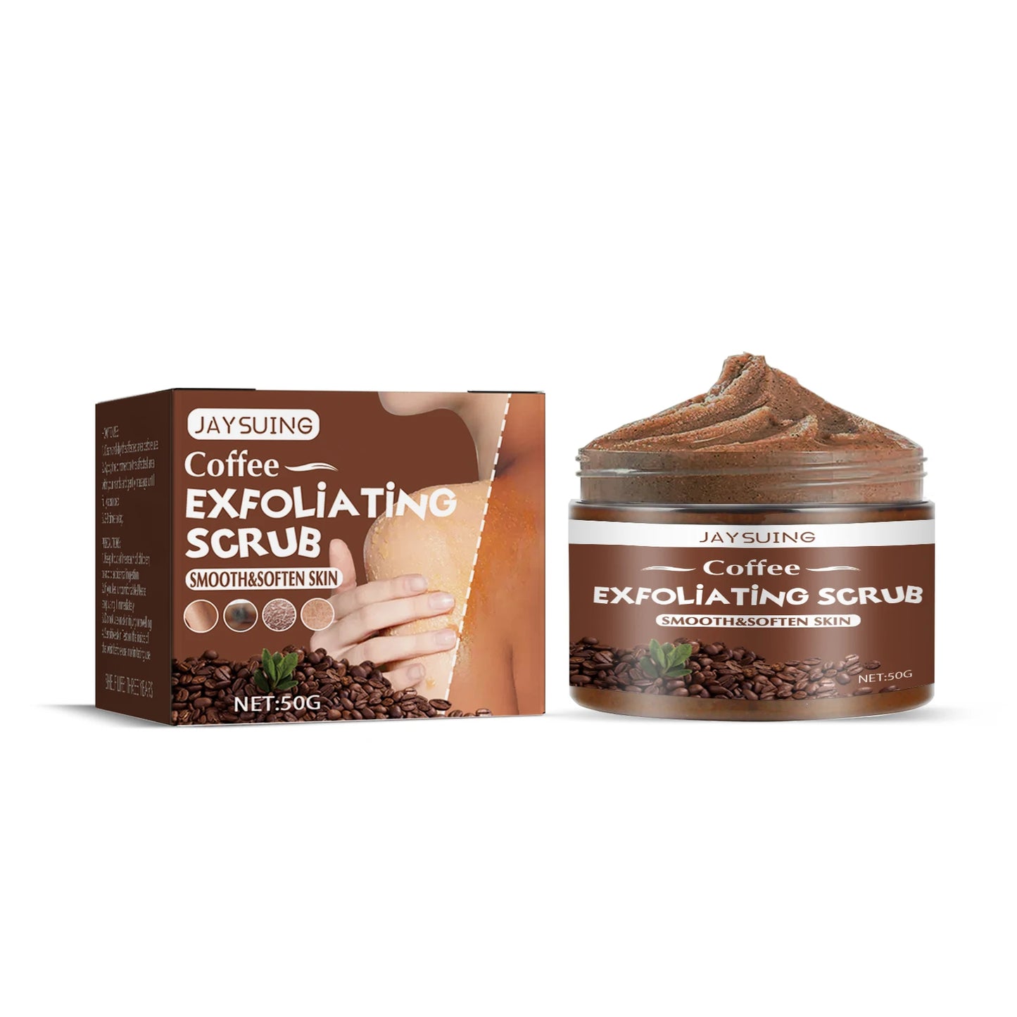 Jaysuing Coffee Scrub Body Skin Cleansing Exfoliating and Rejuvenating Melanin Lightening Scrub