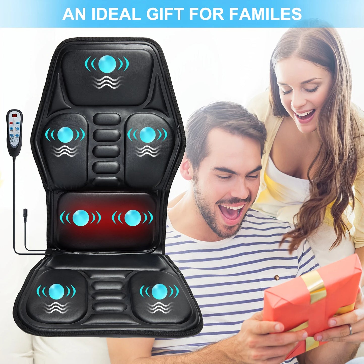 HOMEMASSA Premium Massage Chair Pad With Heat 9 Modes