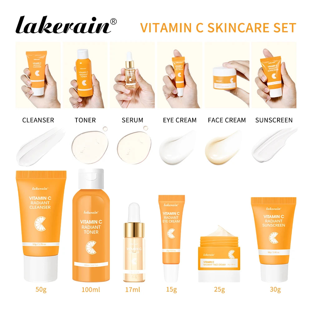 Lakerain Vitamin C Skin Care Set For RadianceOptimization IntensiveNourishment