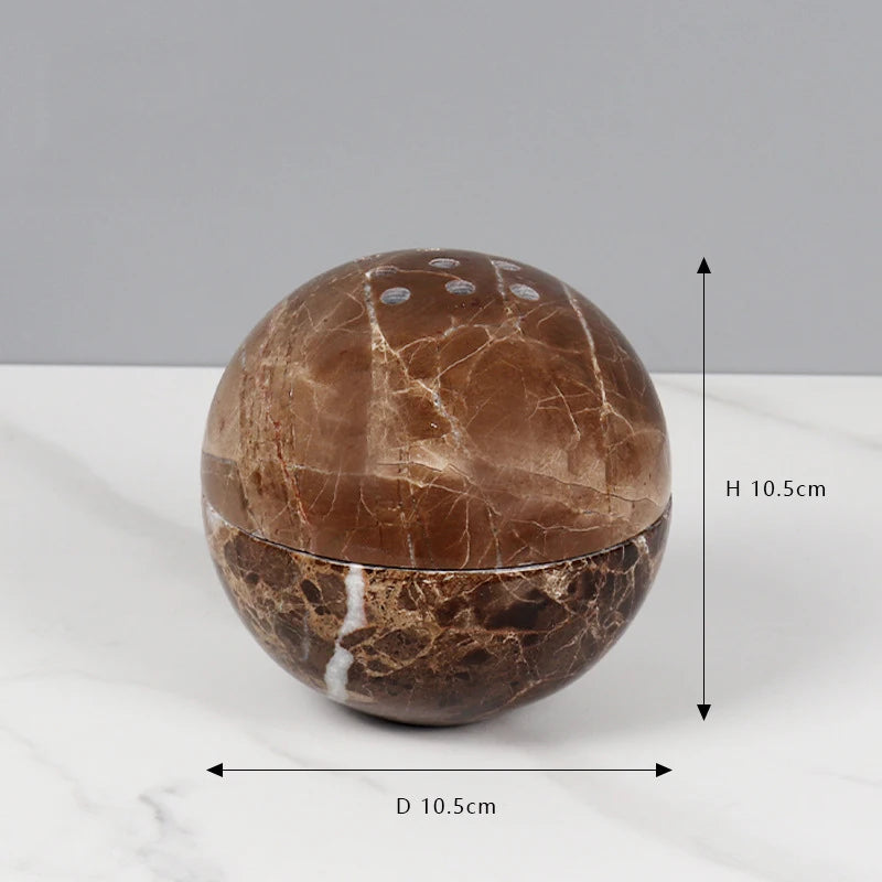 La Trouvailled Travertine Sphere Mubkhar Incense Burner