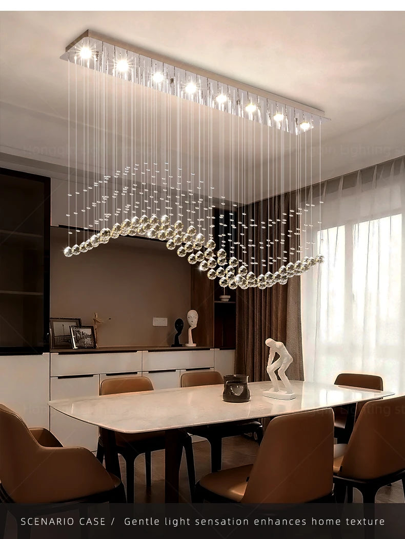 Yingxuan Crystal Pendant Ceiling Lamp For Living Room Kitchen