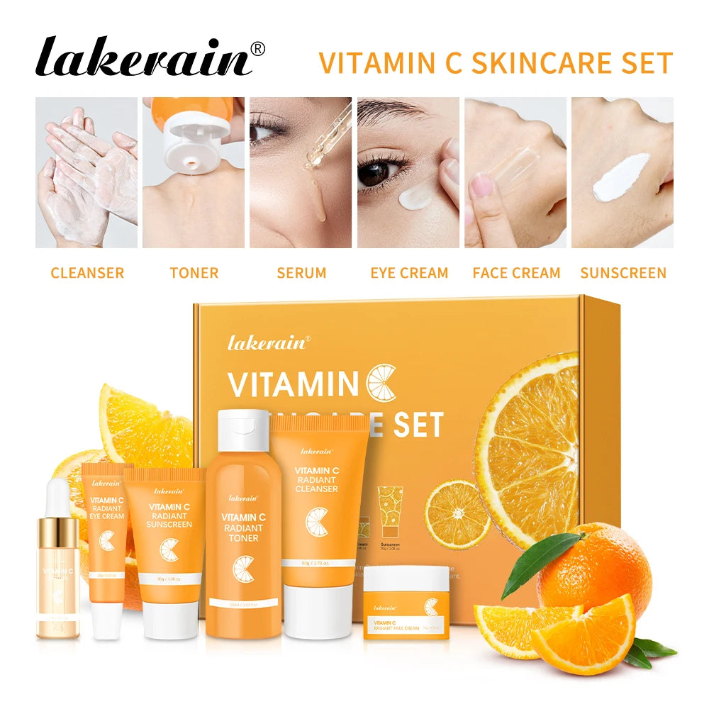 Lakerain Vitamin C Skin Care Set For RadianceOptimization IntensiveNourishment