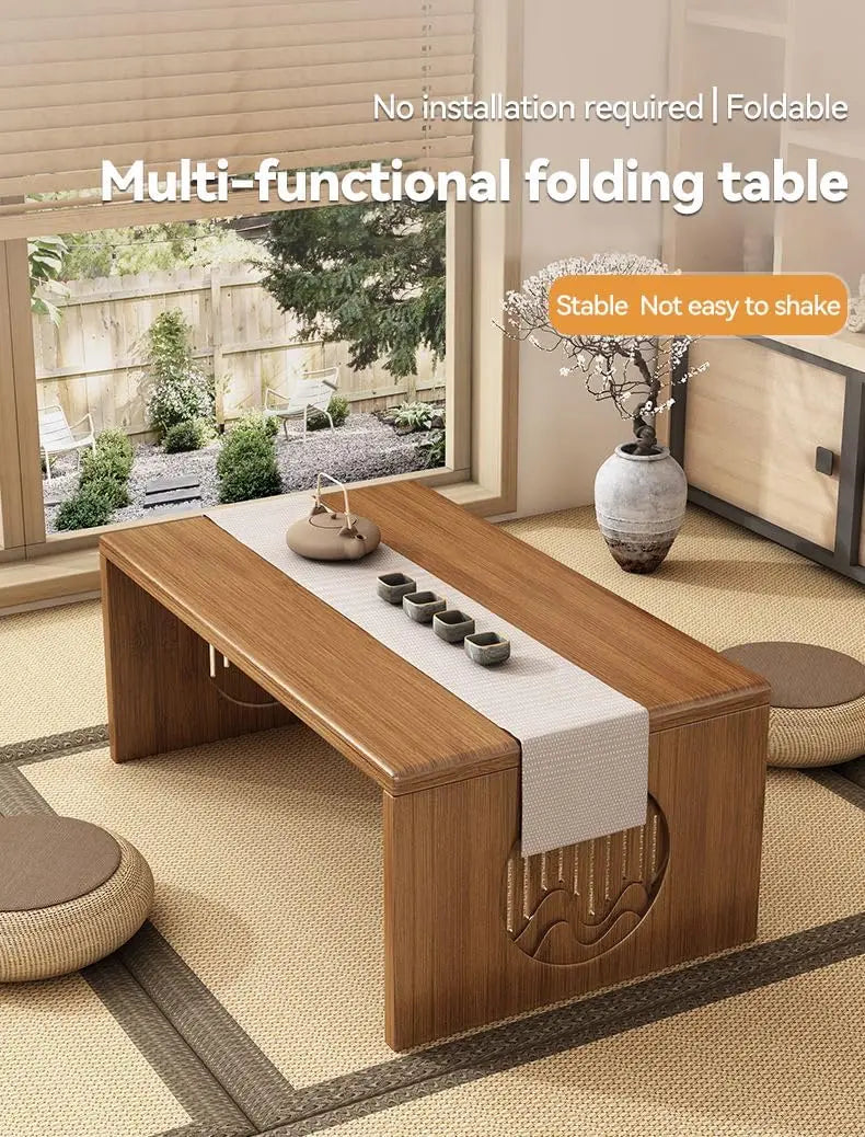 Bamboo Foldable Floor Table For Living Room And Tea Room