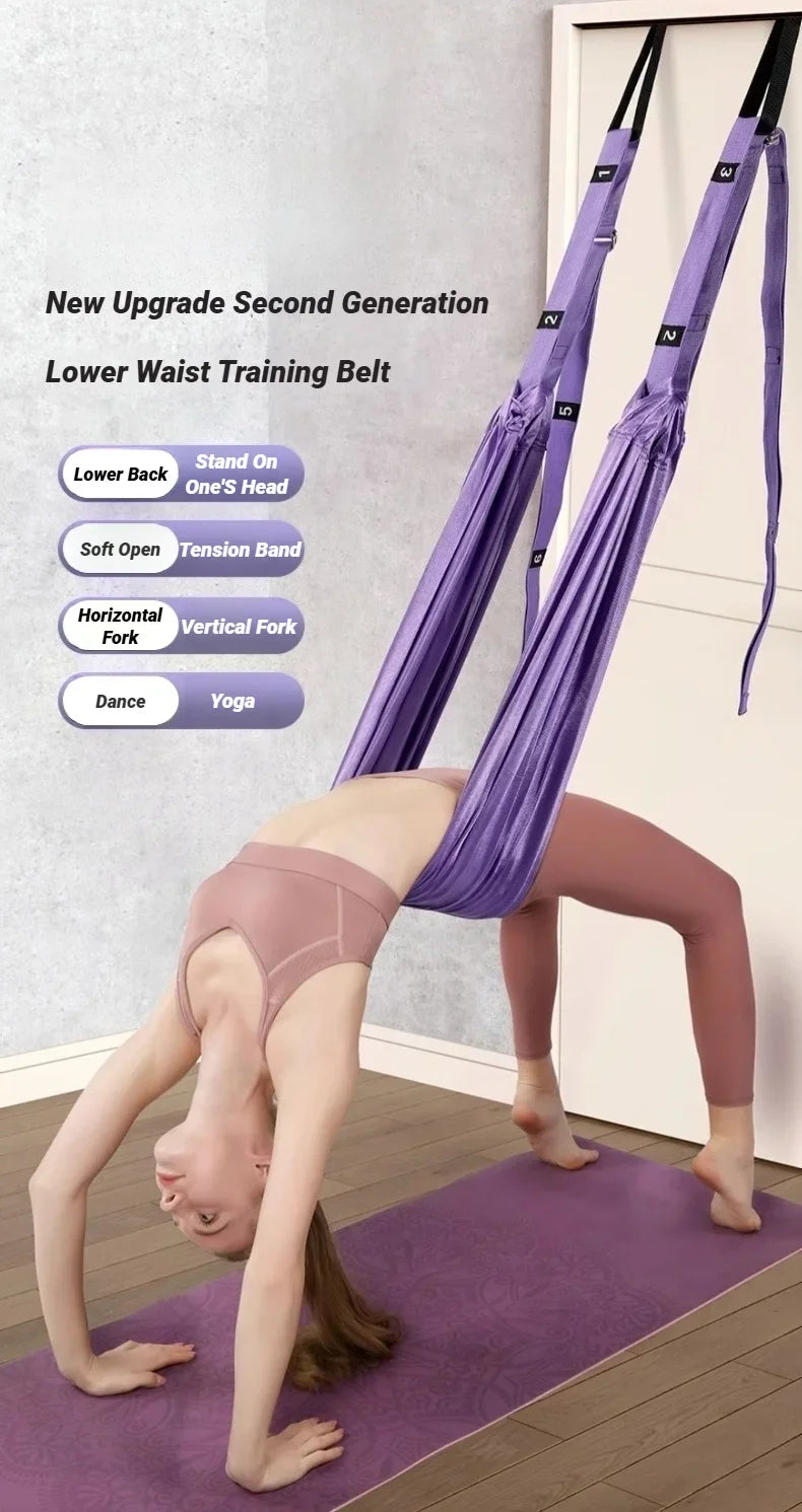 Adjustable Aerial Yoga Strap for Stretching and Splits