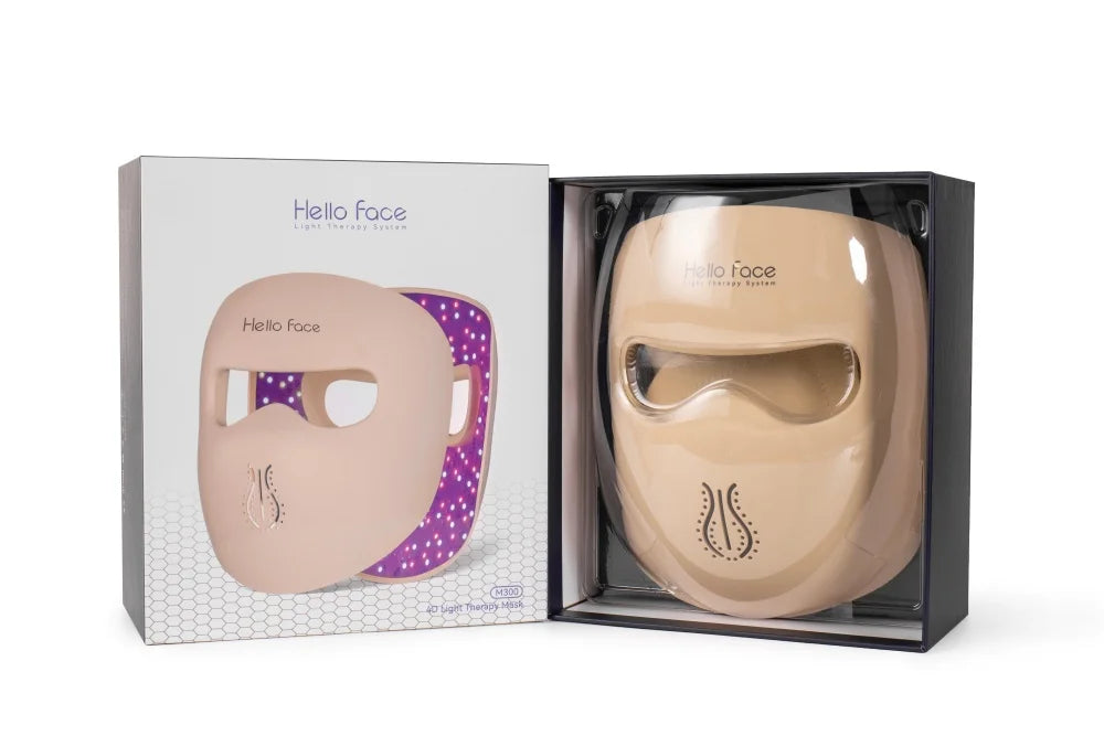 Hello Face M300 4D LED Light Therapy Mask for Neck