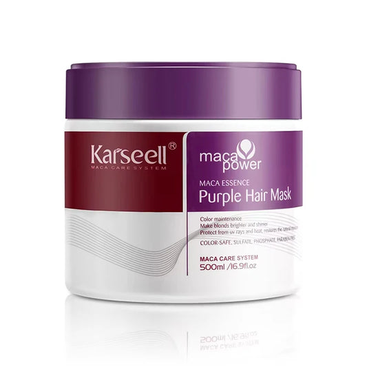 Karseell Purple Hair Mask 16.90 fl.oz 500ml Professional Neutralizes Brass Yellow Tones For Blonde Silver Gray Highlighted Hair