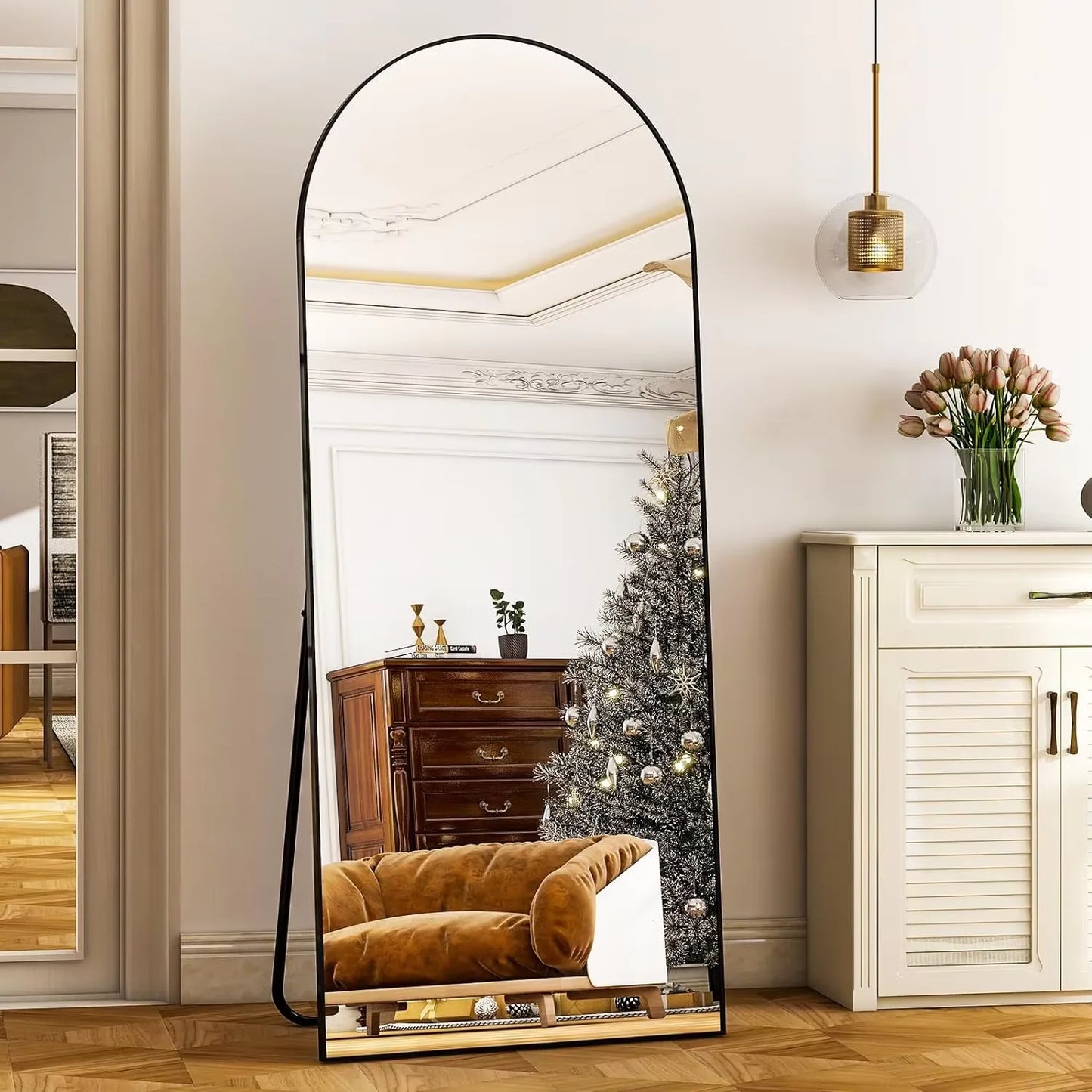 HARRITPURE Aluminum Frame Floor Mirror For Living Room
