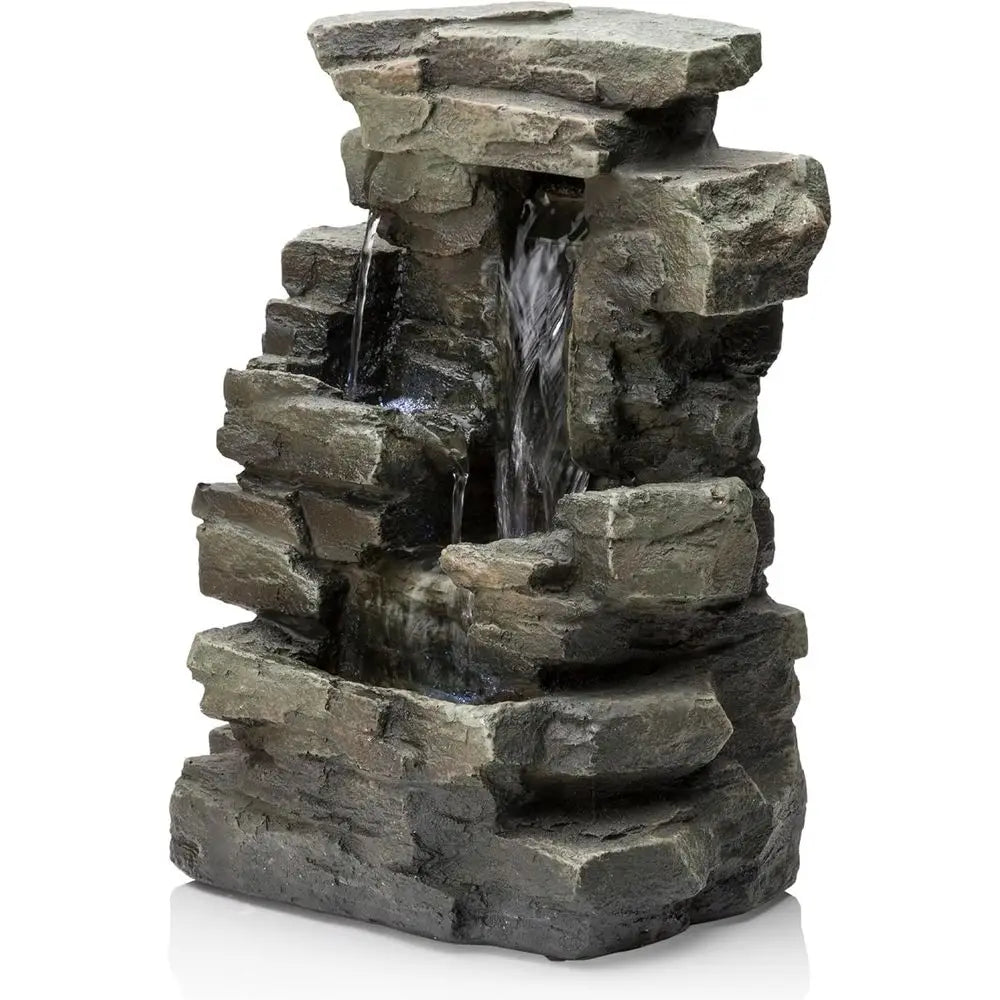 Indoor Tabletop 4 Tier Water Fountain With LED Lights