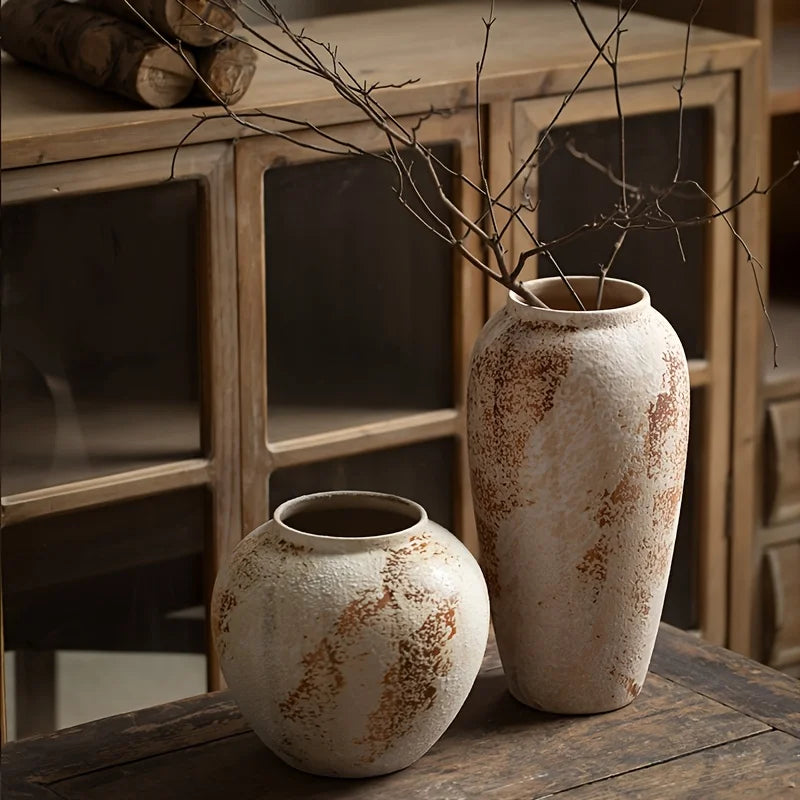 Elegant Retro Speckled Ceramic Flower Pot for Home Decor