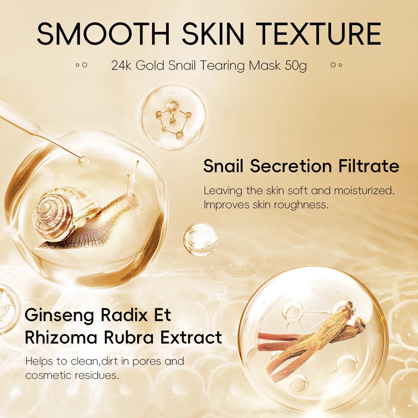 Laikou 24K Gold Snail Peel Off Mask Three Piece Set