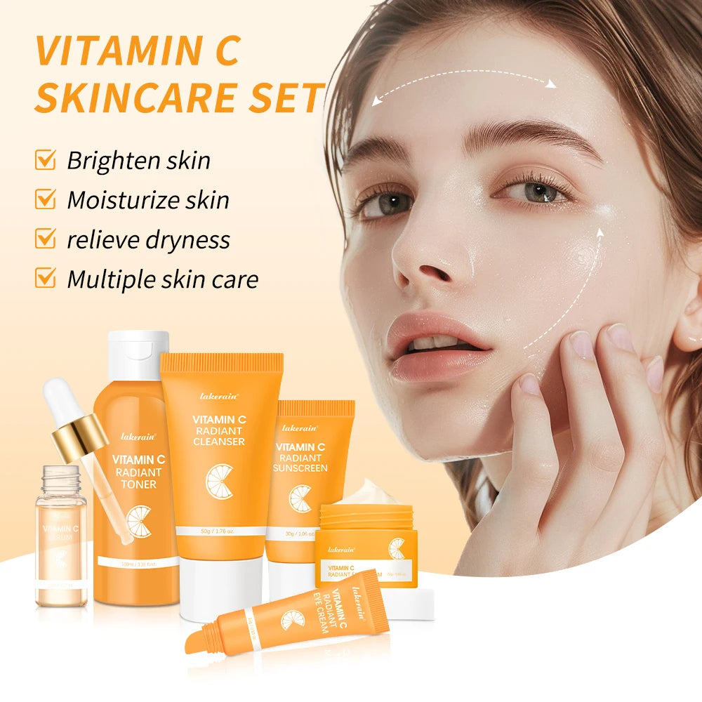 Lakerain Vitamin C Skin Care Set For RadianceOptimization IntensiveNourishment
