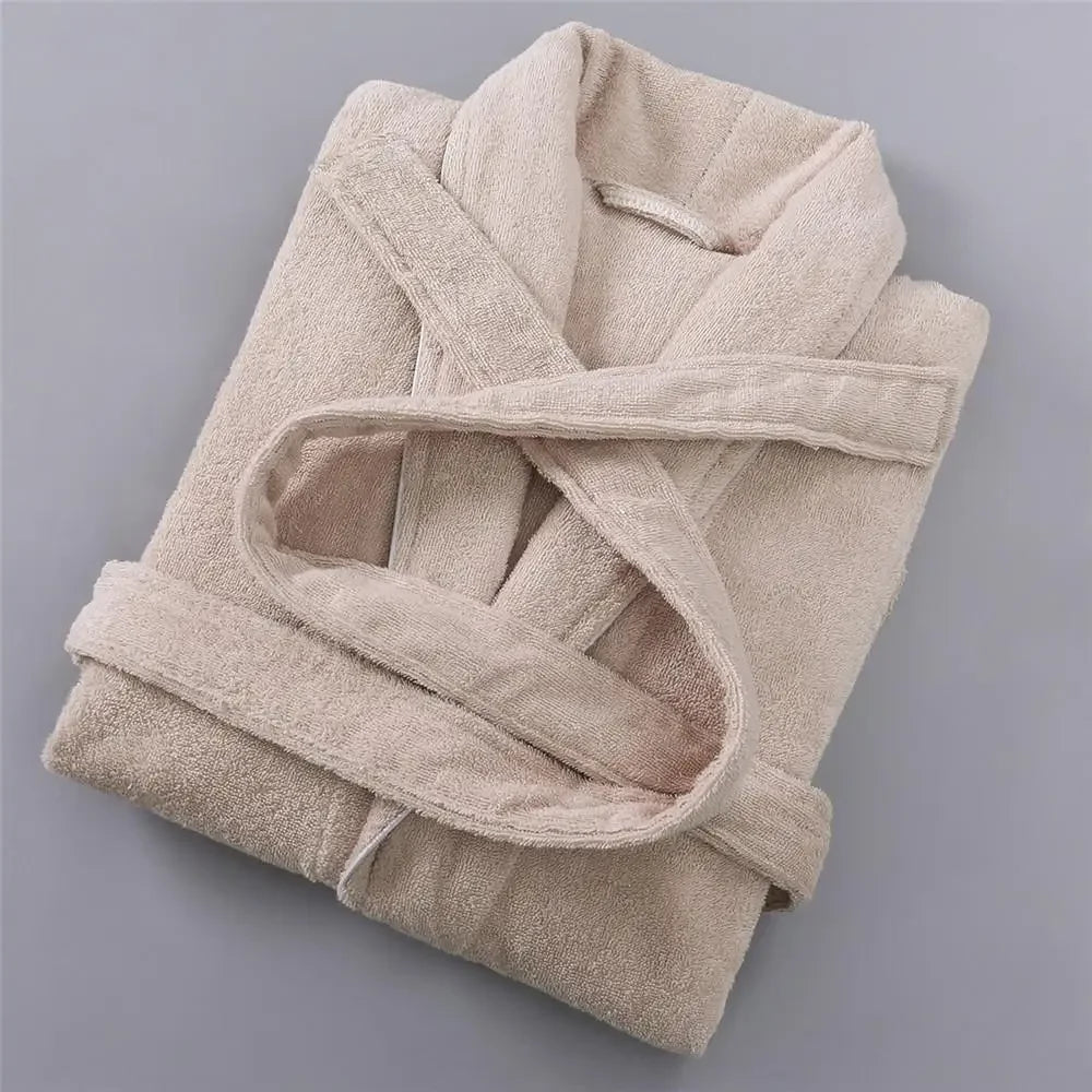 NONECN Women Terry Cotton Bathrobe For Hotel Spa