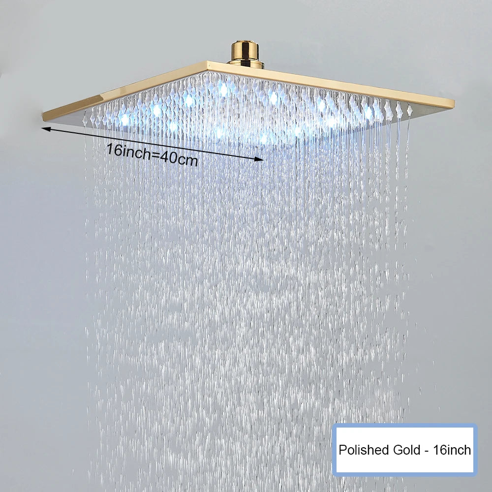 SAFLIHCAR CeilingMountedSmart Rainfall Shower Head With LED Remote Control Sensor