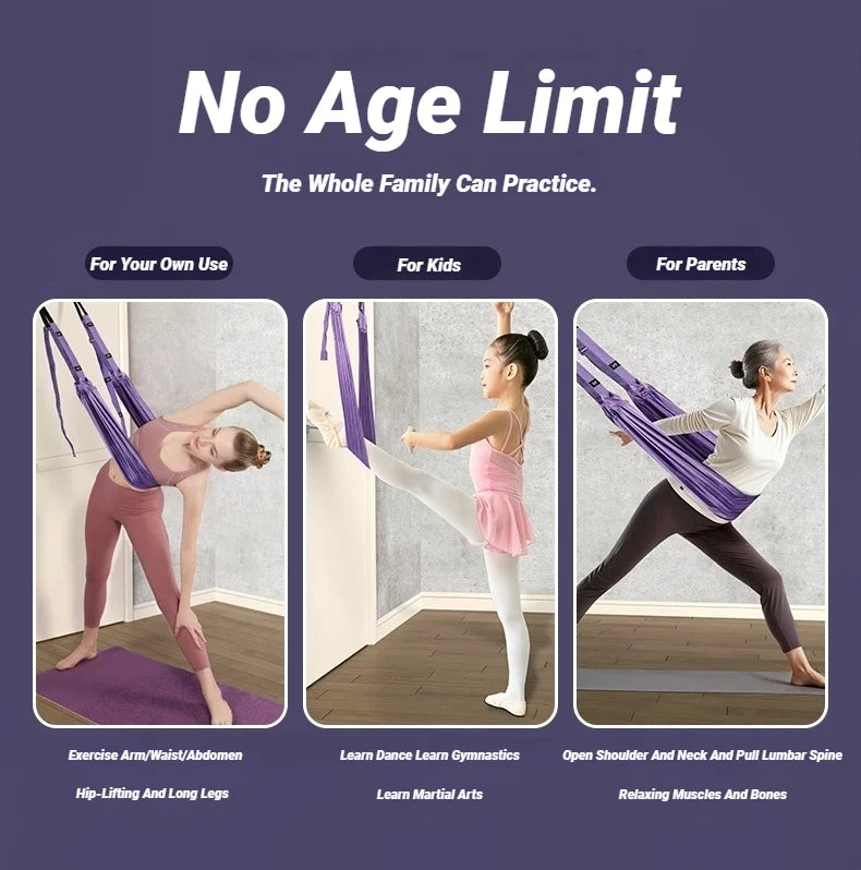 Adjustable Aerial Yoga Strap for Stretching and Splits