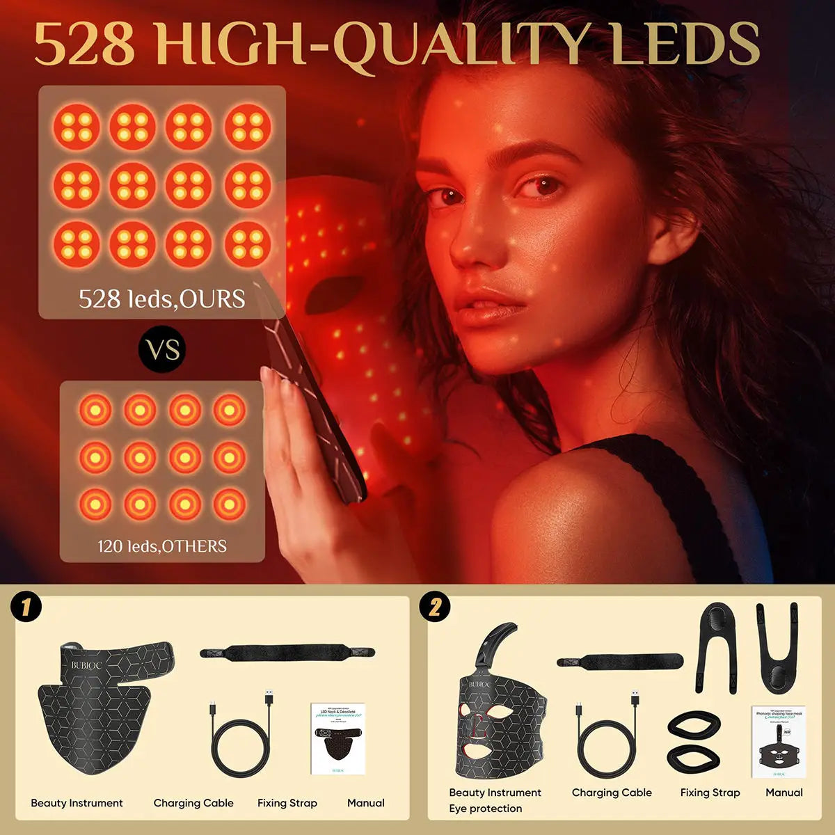 UBilli Portable Silicone LED Face Mask with Red Light Therapy