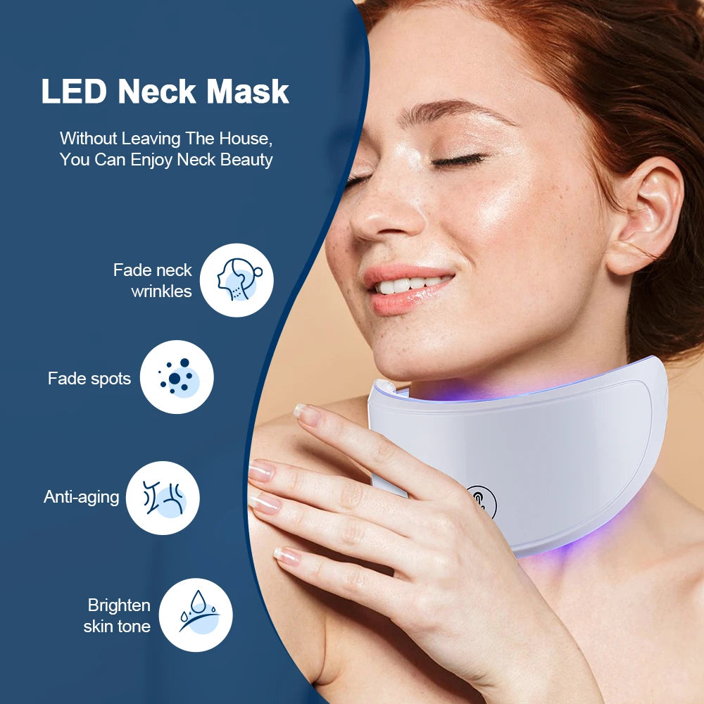 Foreverlily LED Neck Mask 7 Color Photon Anti Wrinkle Care