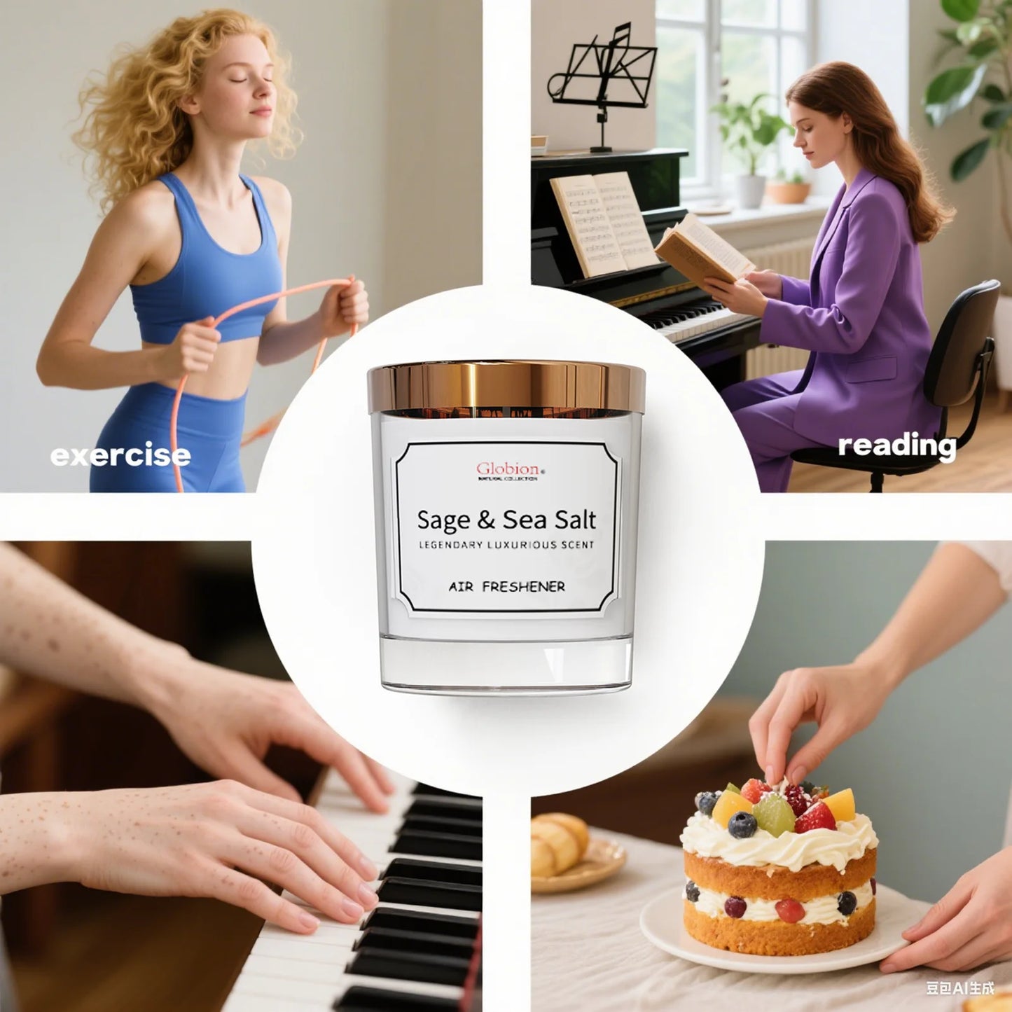 Scented Candle Sage And Sea Salt Aromatherapy Candle