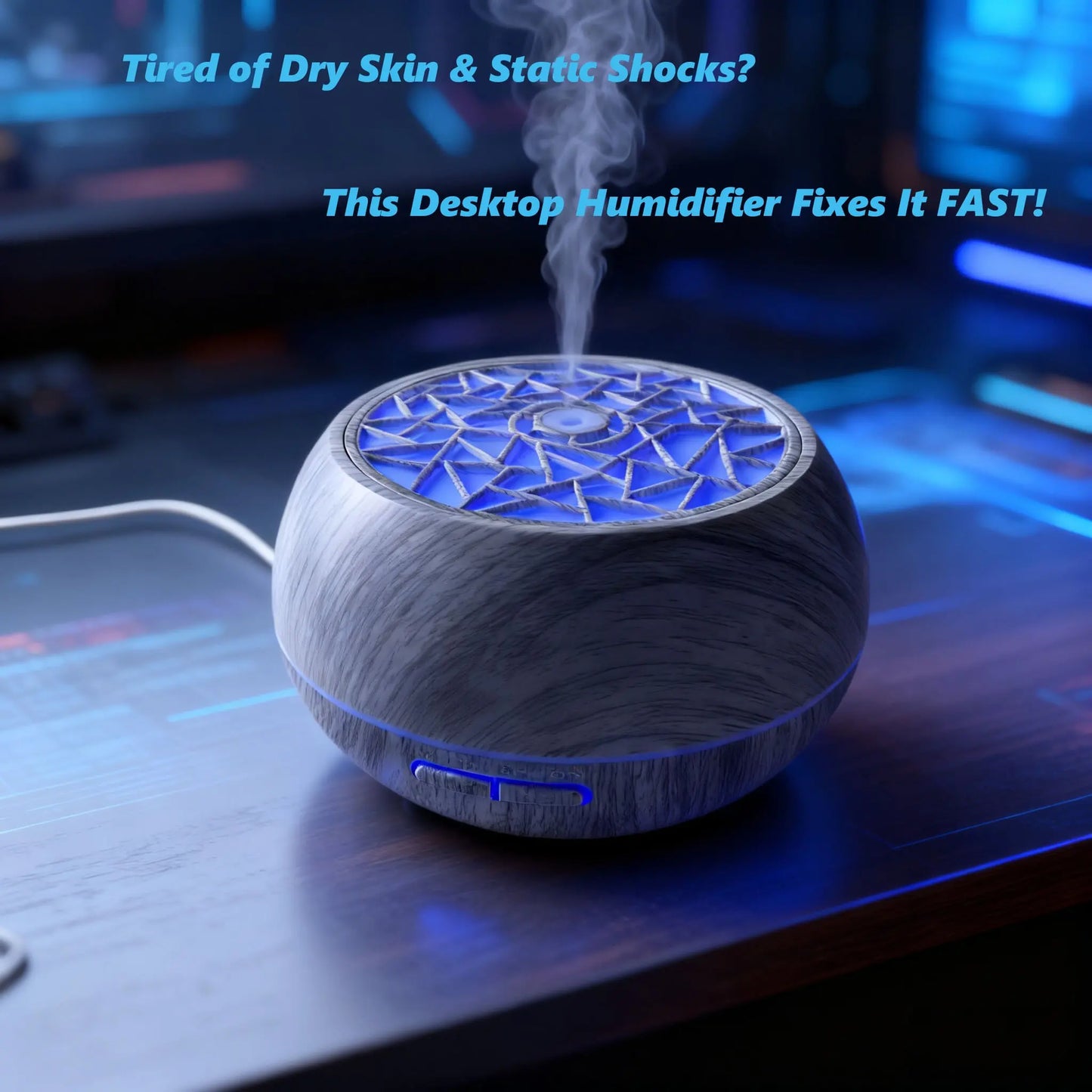 Miflame Whisperquiet Desktop Air Humidifier Essential Oil Diffuser HomeOffice LED