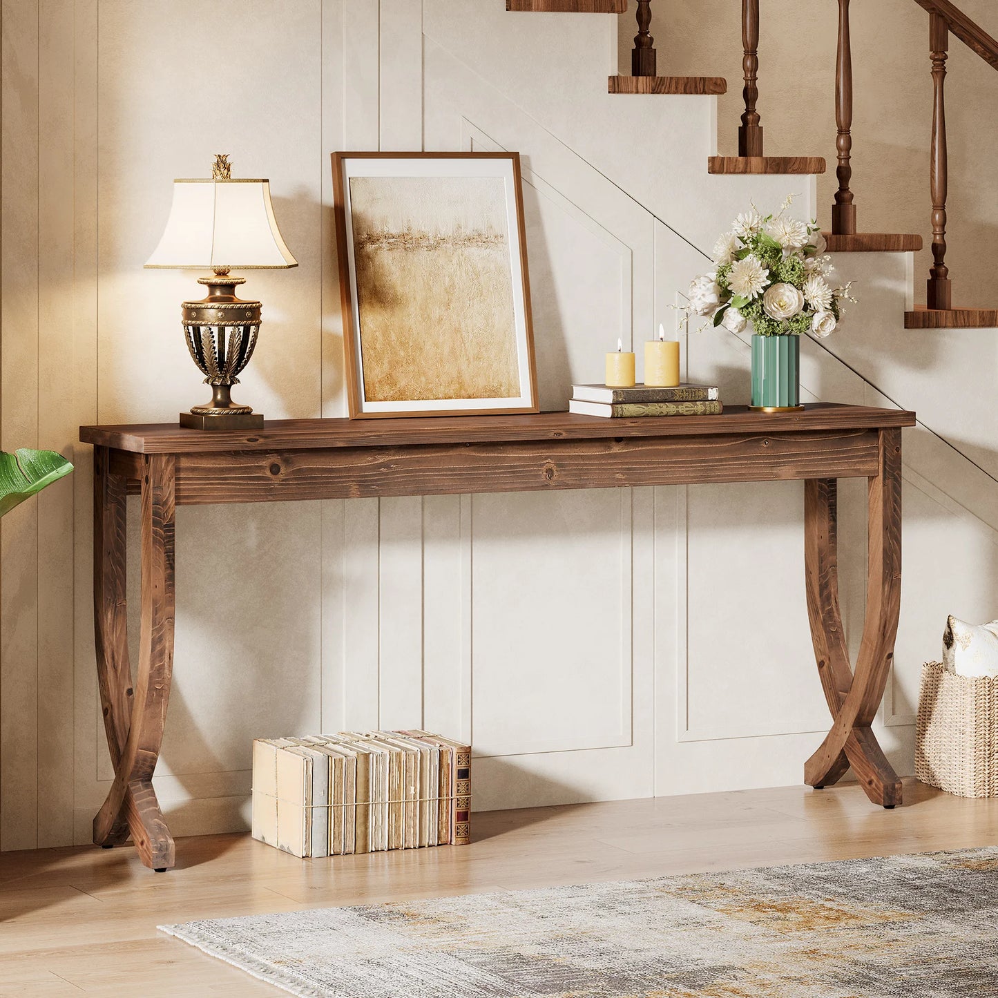 Tribesigns Solid Wood Console Table For Entryway And Living Room