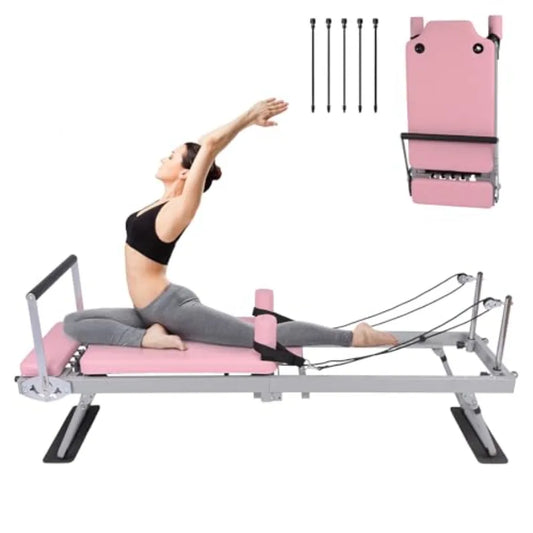 XMSJ Foldable Pilates Reformer With Resistance Cords
