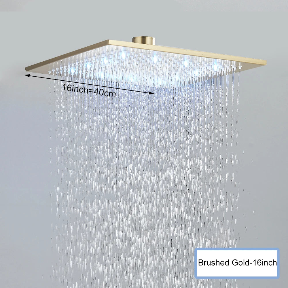 SAFLIHCAR CeilingMountedSmart Rainfall Shower Head With LED Remote Control Sensor
