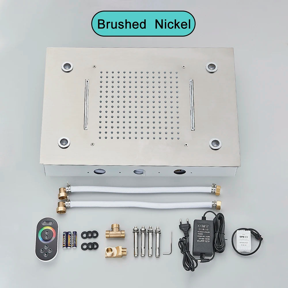 SAFLIHCAR CeilingMountedSmart Rainfall Shower Head With LED Remote Control Sensor